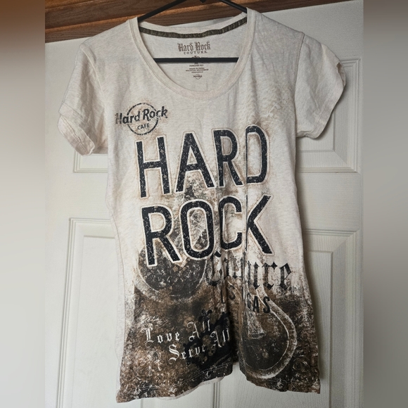 Hard Rock Cafe Other - Hard Rock Cafe Vegas Tee - Vintage Cream and Black Medium